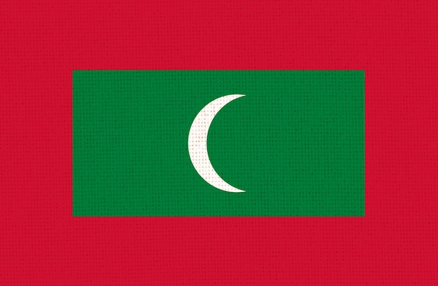 Drapeau des Maldives Drapeau aux Maldives sur la surface du tissu Symbole national