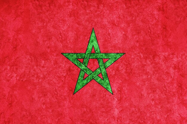 Drapeau Maroc Drapeau métallisé Drapeau texturé