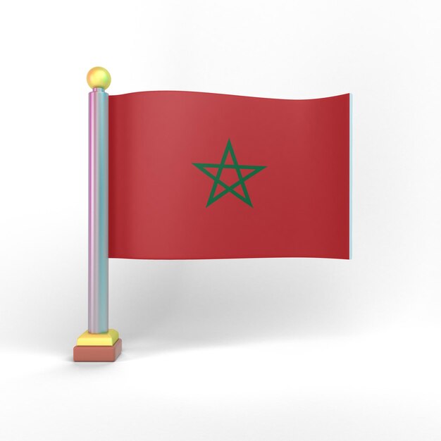 Drapeau Maroc recto avec fond blanc