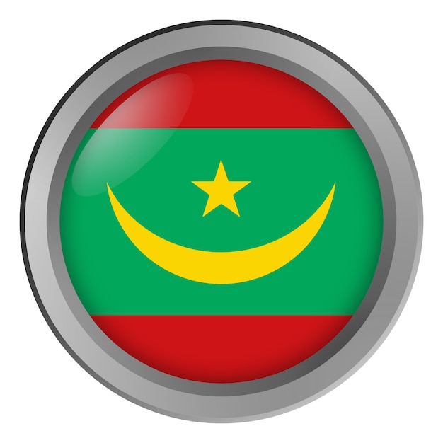 Drapeau de la Mauritanie rond comme un bouton