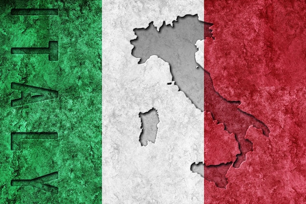 Drapeau métallique drapeau texturé de l'Italie