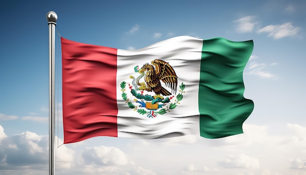 Le drapeau mexicain agité