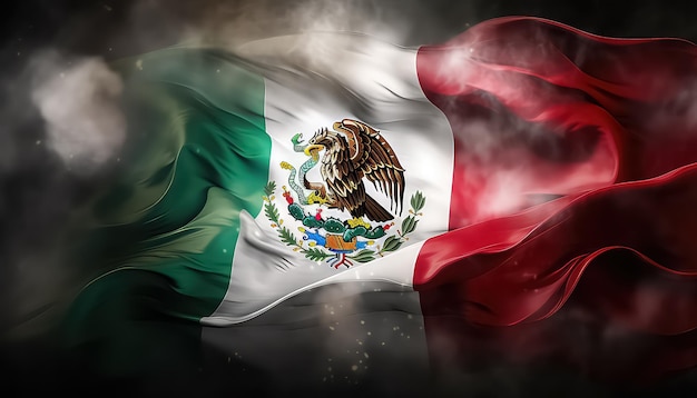 Le drapeau mexicain agité