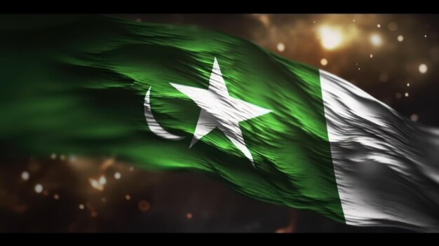 Photo un drapeau avec le mot pakistan dessus