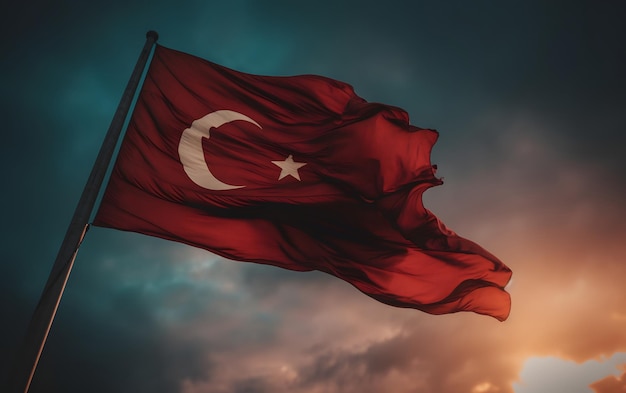 Un drapeau avec le mot Turquie dessus