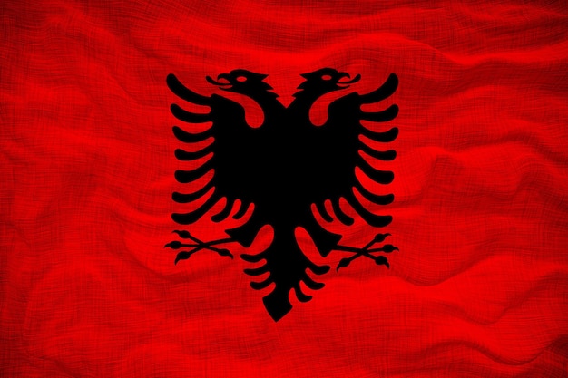 Photo drapeau national de l'albanie fond avec le drapeau de l'albanie