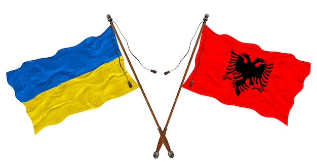 Drapeau national de l'Albanie et de l'Ukraine Contexte pour les concepteurs
