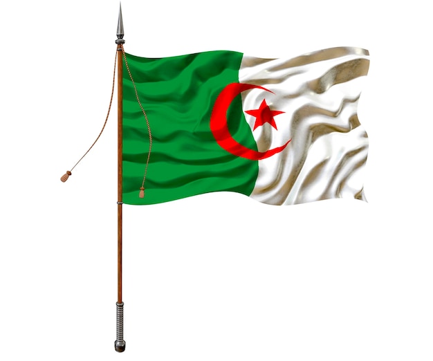 Drapeau national de l'Algérie Arrière-plan avec le drapeau de l'Algérie