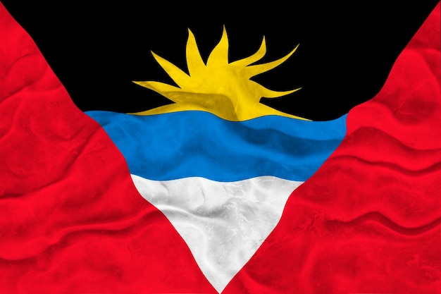 Drapeau national d'Antigua-et-Barbuda Arrière-plan avec le drapeau d'Antigua-et-Barbuda