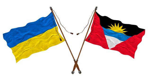 Drapeau national d'Antigua-et-Barbuda et de l'Ukraine Contexte pour les concepteurs