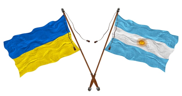 Photo drapeau national de l'argentine et de l'ukraine contexte pour les concepteurs