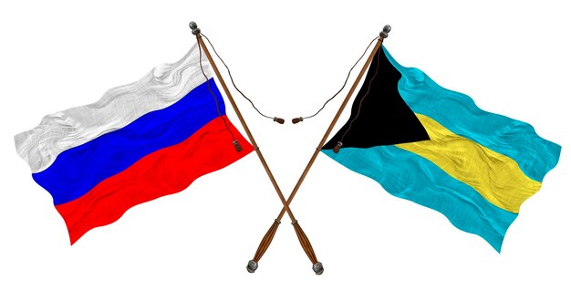 Drapeau national des Bahamas et de la Russie Contexte pour les concepteurs