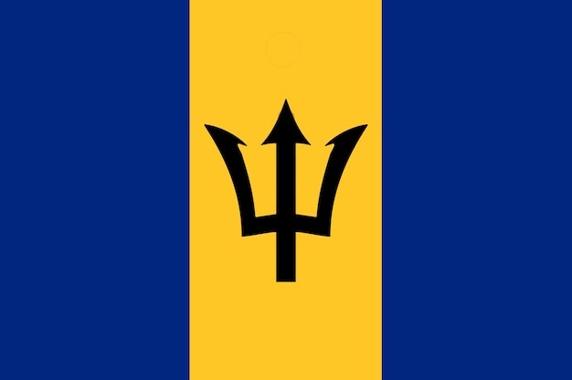 Drapeau national de la Barbade Arrière-plan avec le drapeau de la Barbade