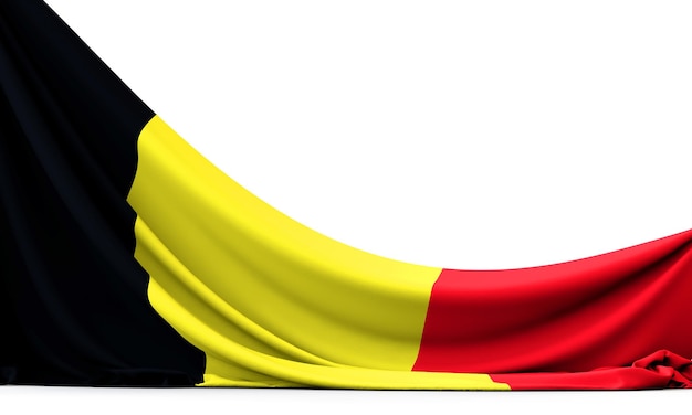 Drapeau national belge suspendu bannière en tissu rendu 3D