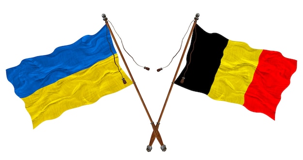 Drapeau national de la Belgique et de l'Ukraine Contexte pour les concepteurs