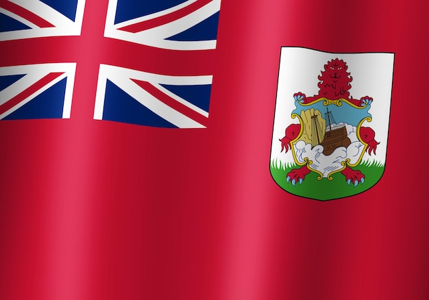 Drapeau National Des Bermudes 3d Illustration Vue Rapprochée