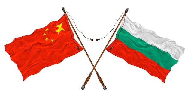 Drapeau national de la Bulgarie et de la Chine Contexte pour les concepteurs