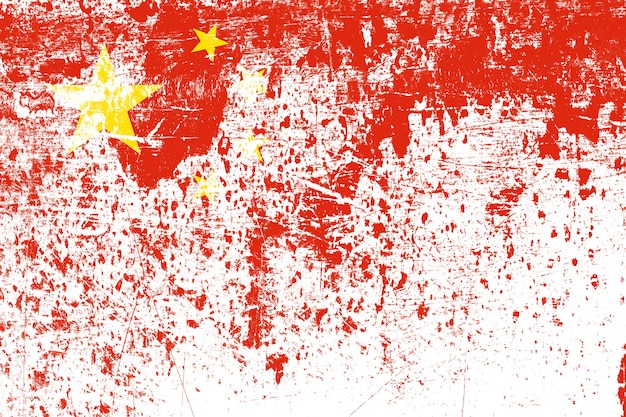 Drapeau national chinois avec texture. modèle de conception