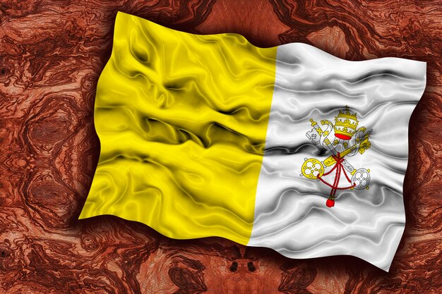 Photo drapeau national de la cité du vatican arrière-plan avec le drapeau de la cité du vatican