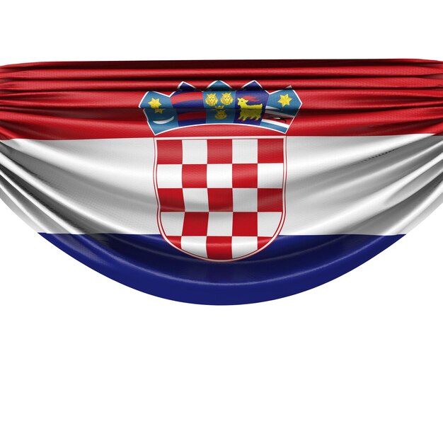 Drapeau national de la Croatie suspendu bannière en tissu rendu 3D