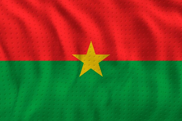 Photo drapeau national du burkina faso arrière-plan avec le drapeau du burkina faso