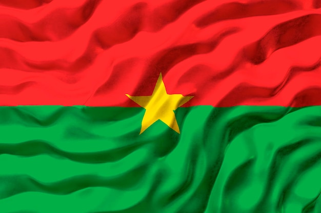 Drapeau national du Burkina Faso Arrière-plan avec le drapeau du Burkina Faso