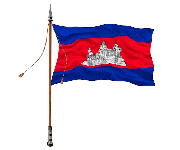 Photo drapeau national du cambodge arrière-plan avec le drapeau du cambodge