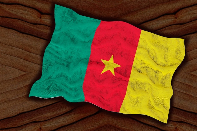 Drapeau national du Cameroun Arrière-plan avec le drapeau du Cameroun