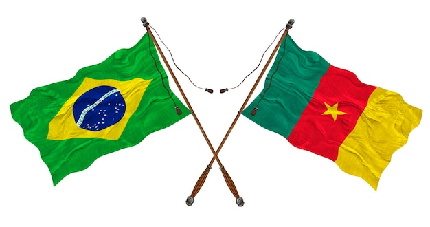 Drapeau national du Cameroun et du Brésil Contexte pour les concepteurs