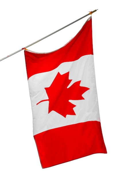 Drapeau national du Canada isolé sur blanc