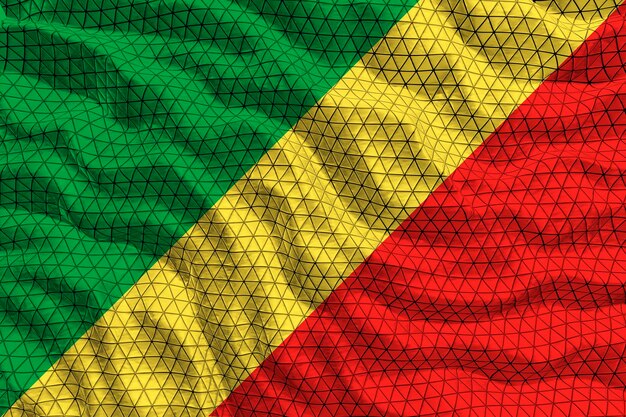 Drapeau National Du Congo Brazzaville Arrière-plan Avec Le Drapeau Du Congo Brazzaville