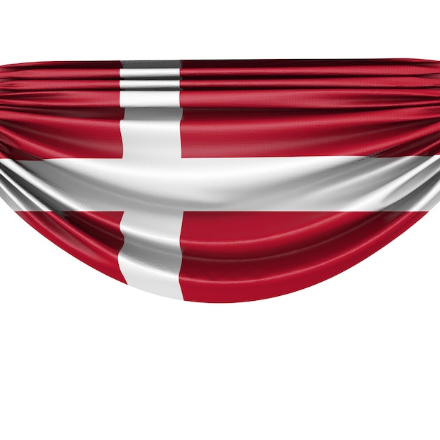 Drapeau national du Danemark suspendu bannière en tissu rendu 3D