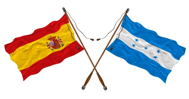 Drapeau national du Honduras et de l'Espagne Contexte pour les concepteurs