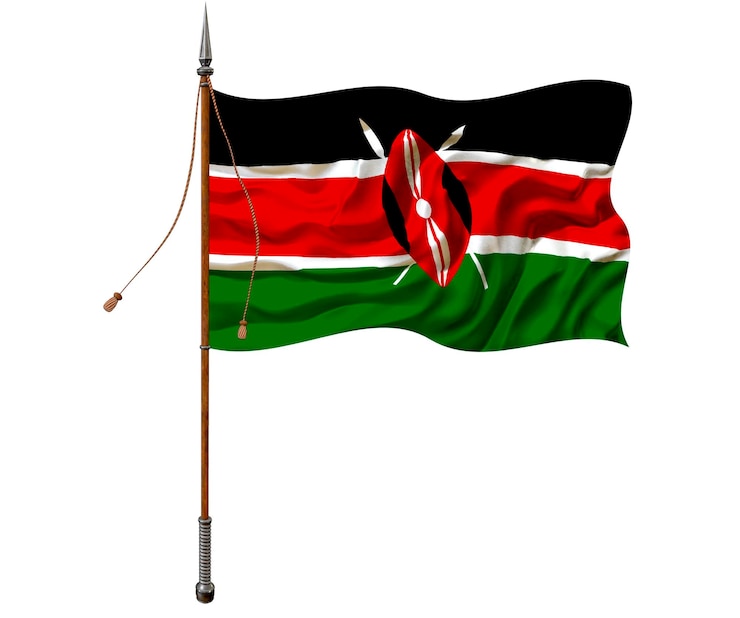 Photo drapeau national du kenya arrière-plan avec le drapeau du kenya