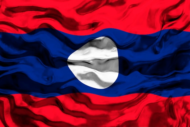 Drapeau national du Laos Arrière-plan avec le drapeau du Laos