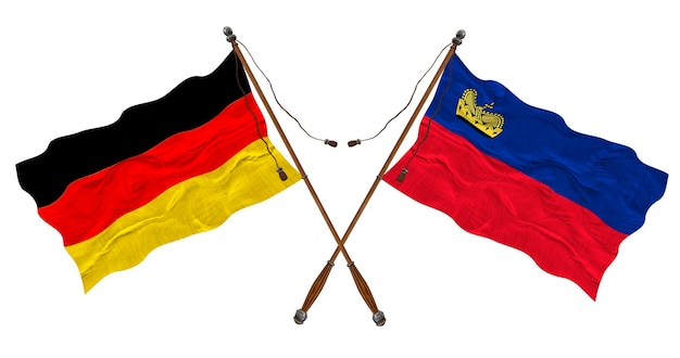 Drapeau national du Liechtenstein et de l'Allemagne Contexte pour les concepteurs