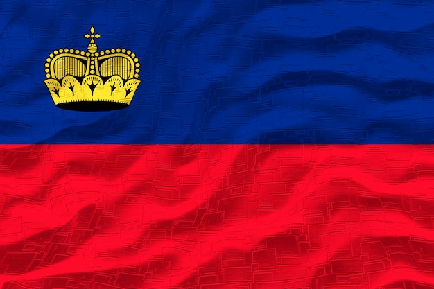 Drapeau national du Liechtenstein Arrière-plan avec le drapeau du Liechtenstein