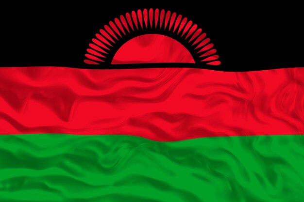 Photo drapeau national du malawi fond avec le drapeau du malawi