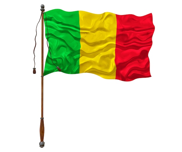 Drapeau national du Mali Arrière-plan avec le drapeau du Mali