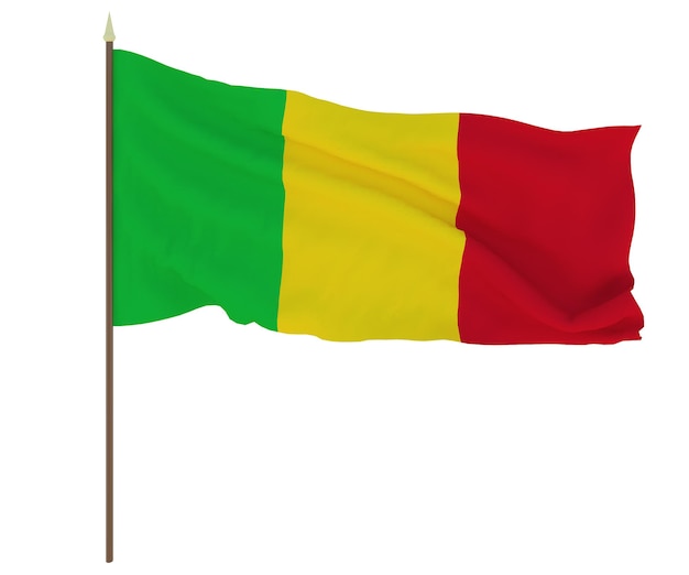 Drapeau national du Mali Arrière-plan avec le drapeau du Mali