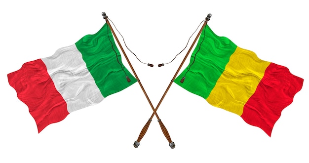 Drapeau national du Mali et de l'Italie Contexte pour les concepteurs