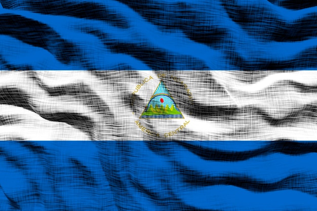 Drapeau national du Nicaragua Arrière-plan avec le drapeau du Nicaragua