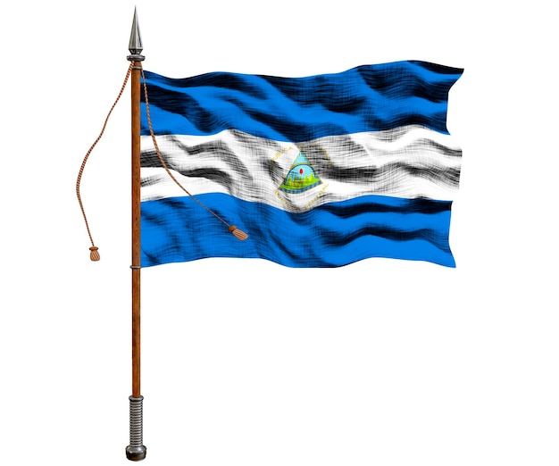 Drapeau national du Nicaragua Arrière-plan avec le drapeau du Nicaragua