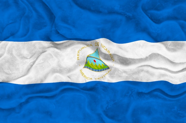 Drapeau national du Nicaragua Arrière-plan avec le drapeau du Nicaragua