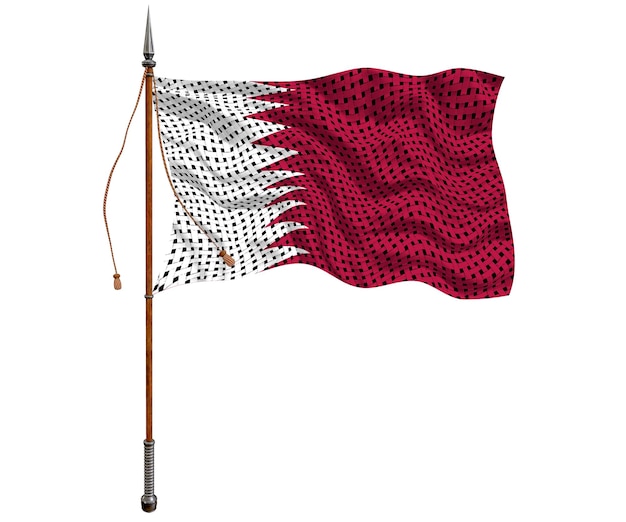 Drapeau national du Qatar Arrière-plan avec le drapeau du Qatar