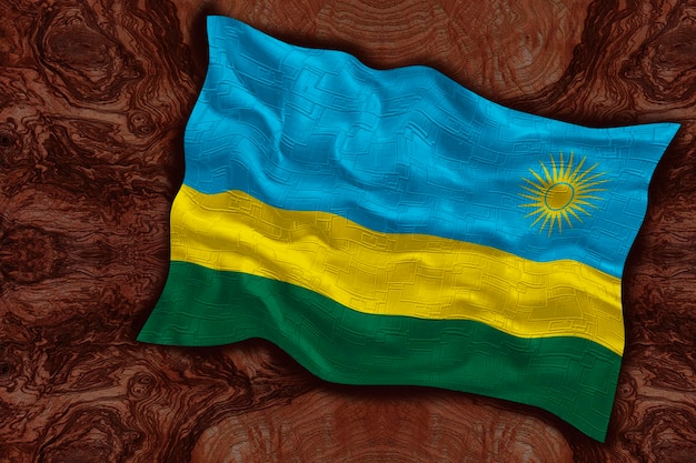 Drapeau national du Rwanda Arrière-plan avec le drapeau du Rwanda