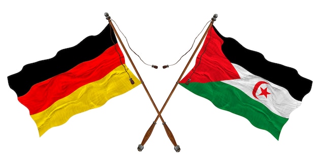 Drapeau national du Sahara occidental et de l'Allemagne Contexte pour les concepteurs