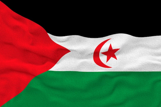 Drapeau national du Sahara occidental Arrière-plan avec le drapeau du Sahara occidental