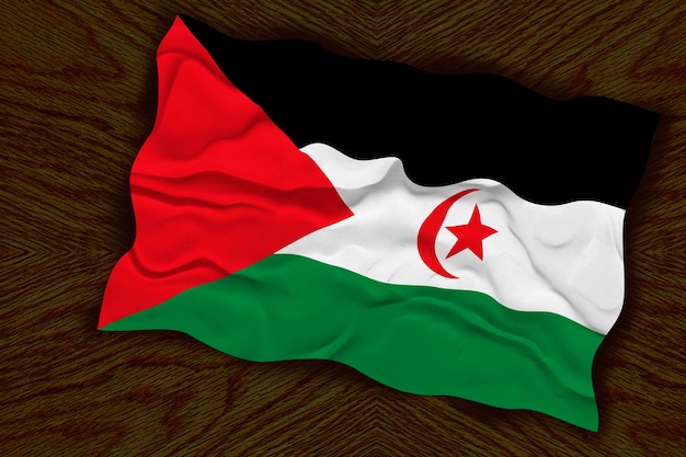 Drapeau national du Sahara occidental Arrière-plan avec le drapeau du Sahara occidental
