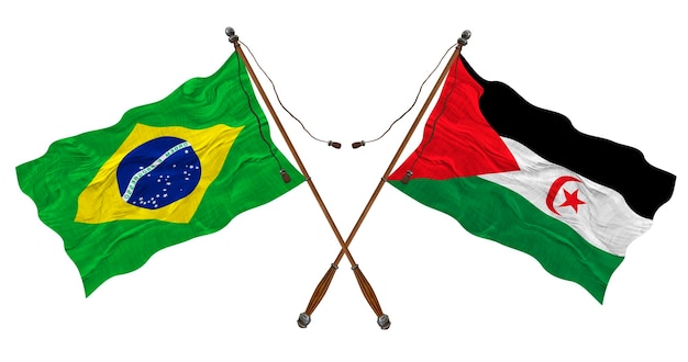 Drapeau national du Sahara occidental et du Brésil Contexte pour les concepteurs